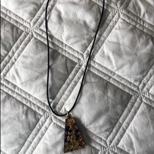 Necklace with triangular pendant